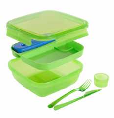 Snips 000802 ételhordó doboz készlet, 1,5 liter, jégakkuval, evőeszközökkel, zöld, 000802