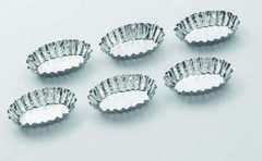 Pedrini 01054 sütőforma, 6 db, bordázott szélű, fém, 01054