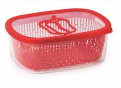 Snips 021488 műanyag zöldségtároló, 4 liter, kivehető kosárral, piros, 021488