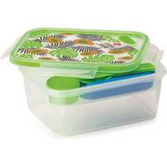 Snips 033102 ételhordó doboz, műanyag, 1,5 liter, jégakkuval, dzsungel mintázatú, 033102