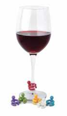 Ghidini 1839 pohárjelölő, talpas poharakhoz, 6 db, 1839