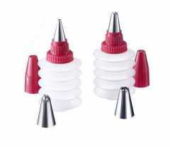 Westmark 3114 sütemény díszítő flakon 2db, 4db rozsdamentes habcsővel, 3114