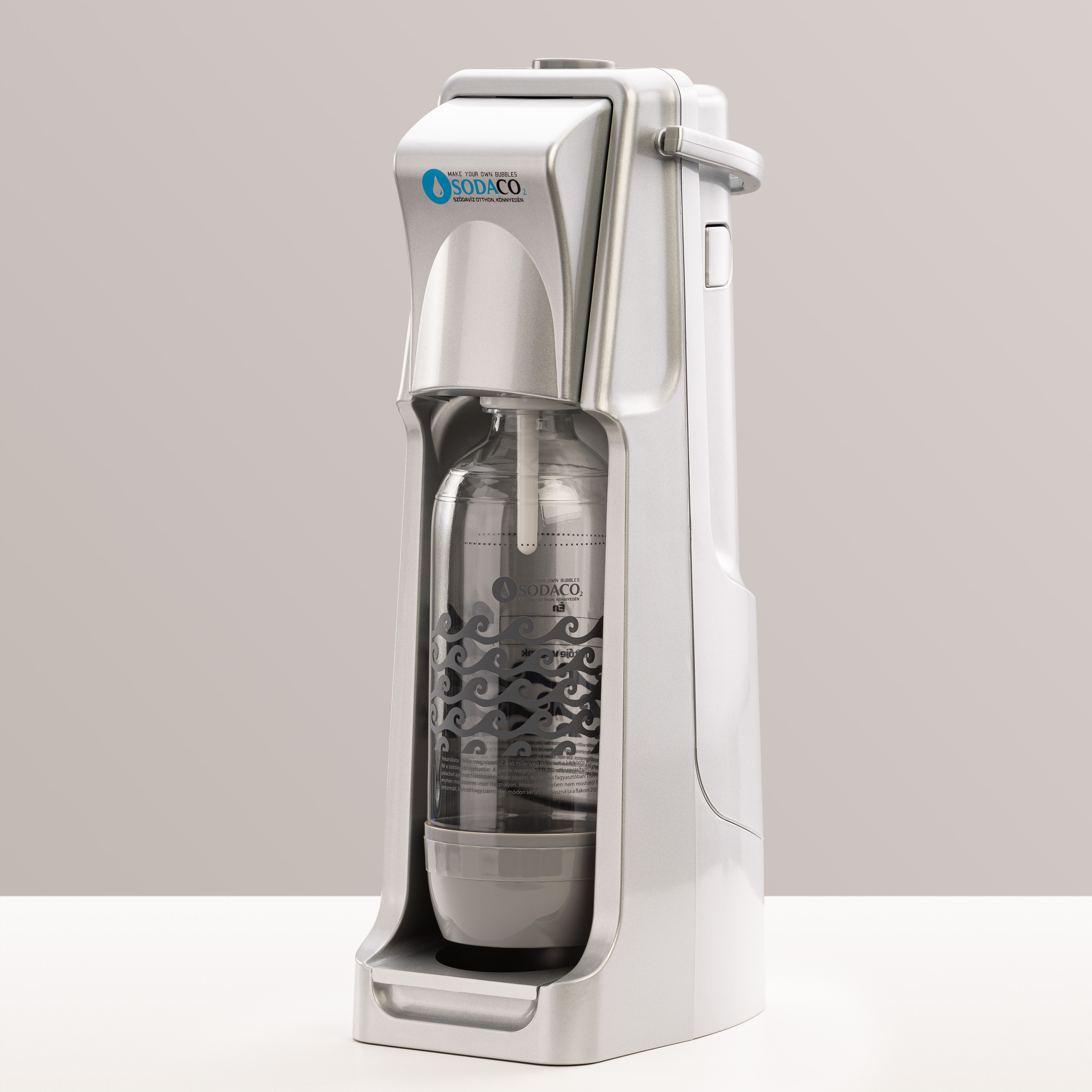 SodaCo B100E Basic otthoni szódagép, ezüst színben, B100E