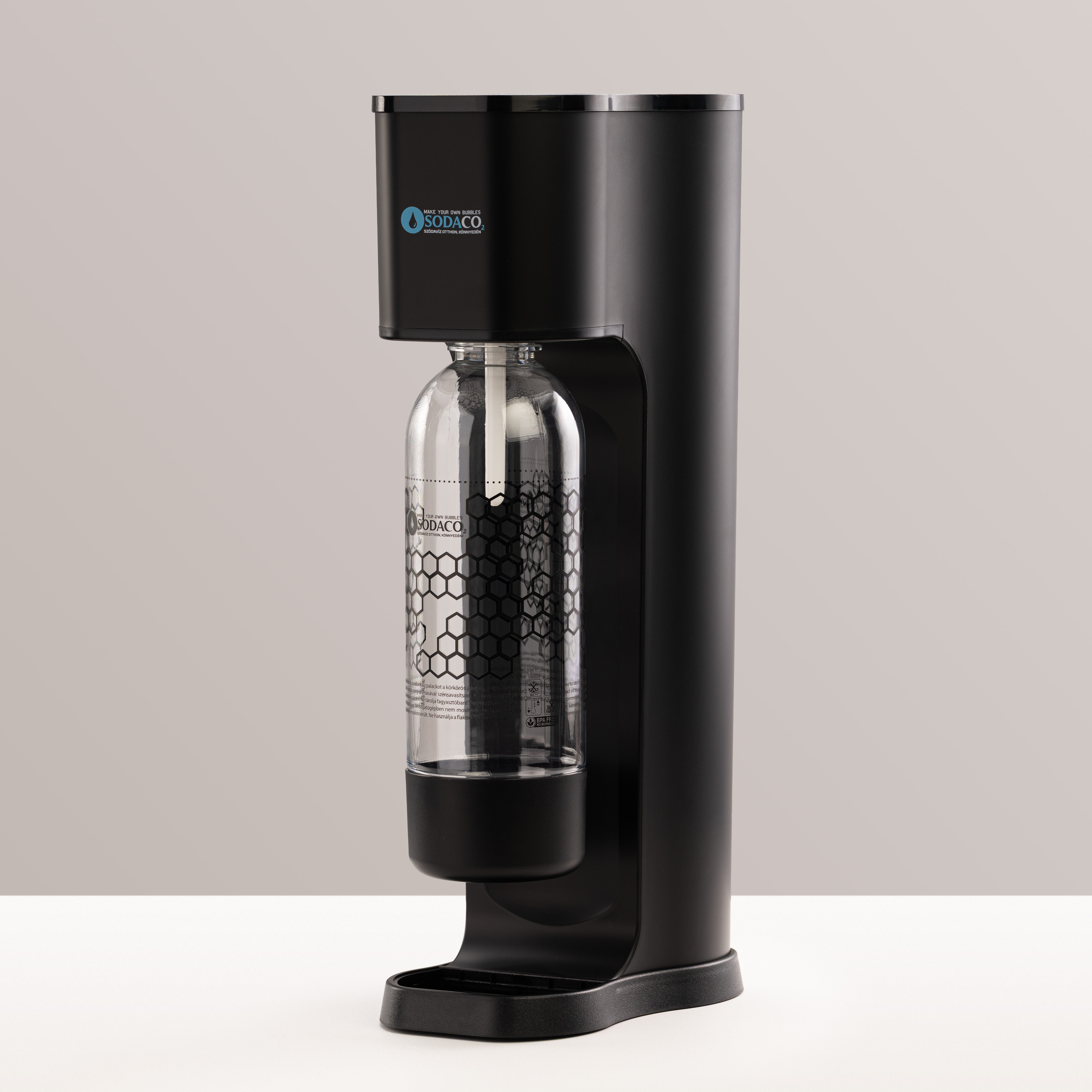 SodaCo K100B King otthoni szódagép, fekete színben, K100B